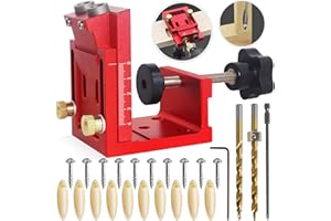 HEAVY FOG MOUNTAIN HFM Pocket Hole Jig Kit Adjustable Woodworking Tools Pocket Dowel Hole Jig System Set Wood Woodwork Guides Joint Angle Tool Carpentry Locator.