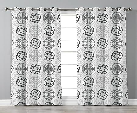 Stylish Window Curtains Celtic Decor Traditional Ireland Round