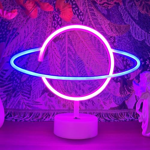 Neon Wall Lights, Neon LED Signs, LED Ne-on Light, Powered by Battery/USB, Bedroom LE-D Night Light with Base for Classroom, Bedroom, Boys and Girls Room, Gaming Room Decor