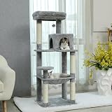 PAWZ Road 143cm Cat Tree Indoor with Metal Frame Large Hammock Grey view 1