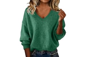 APRDFEU Cashmere Sweaters for Women Long Sleeve V Neck Basic Tunic Tops Warm Winter Pullover Fall Fashion Clothes 2025