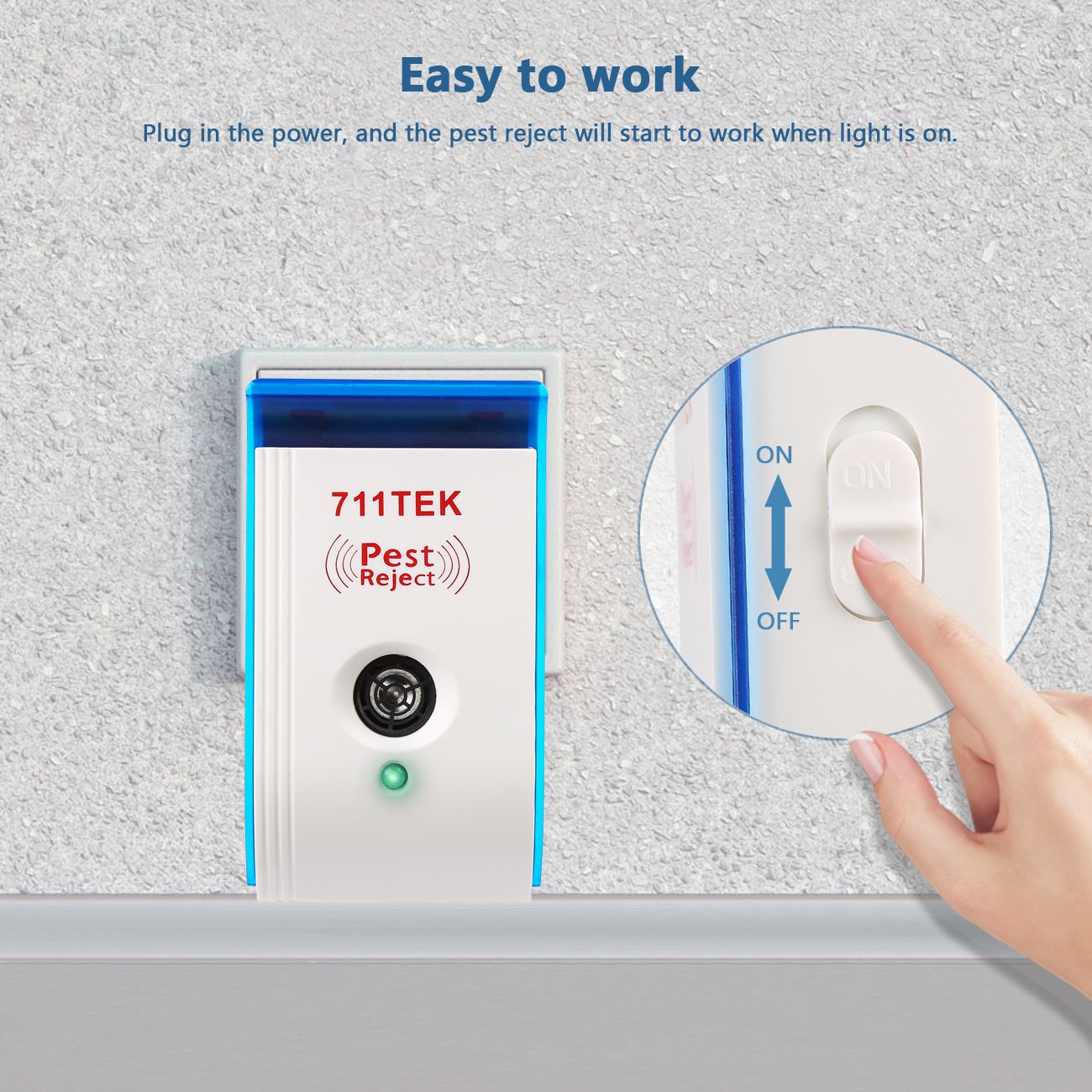 711TEK Ultrasonic Pest Repellent, ZS-2033 Electronic Pest Control Repeller Plug In, Pest Repeller for Mouse, Roaches, Bugs, Fleas, Mosquitoes, Spiders 4 Packs [2018 UPGRADED]