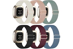 Chinber Bands Compatible with Fitbit Sense Bands/Fitbit Versa 3 Bands/Fitbit Versa 4 Bands/Fitbit Sense 2 Bands for Women Men, Soft Adjustable Nylon Sport Band for Fitbit Sense/Versa 3/Versa 4/Sense