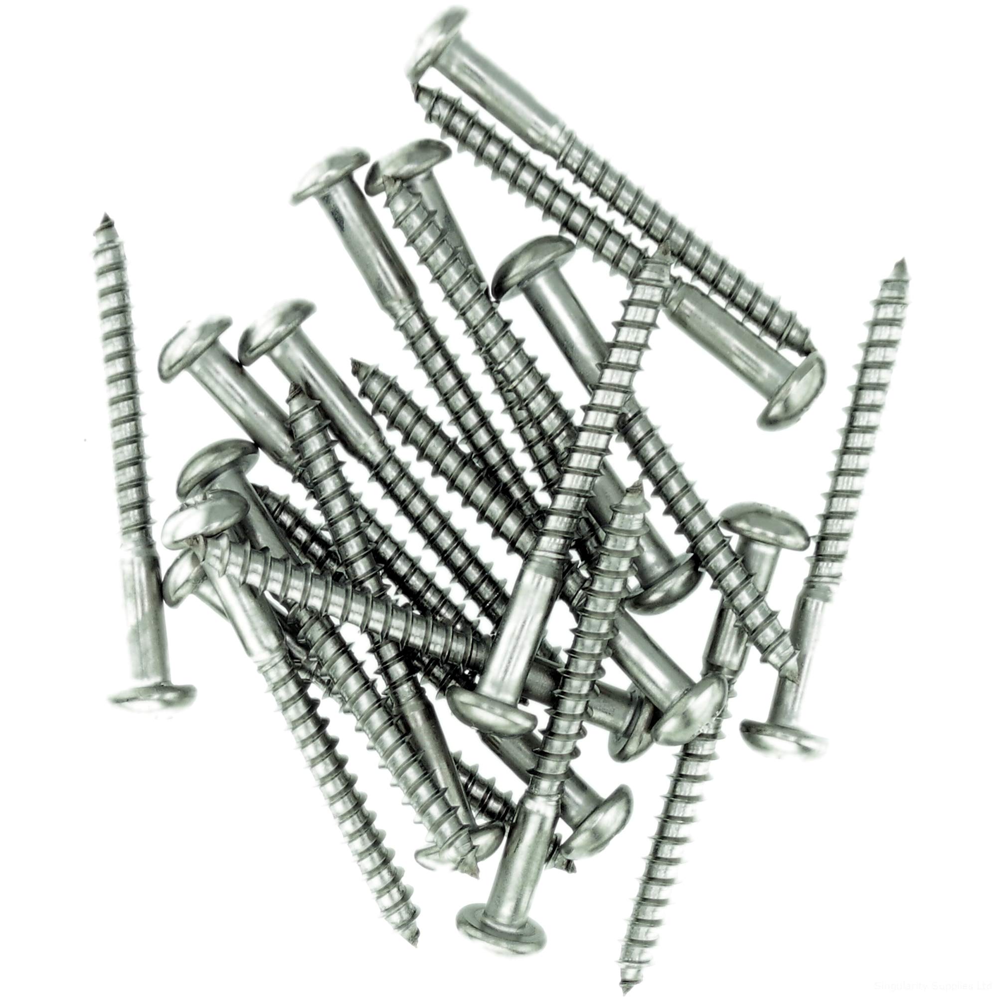 No.8 x 0.78 (4.0mm x 20mm) Pozi Pan Wood Screw - Stainless Steel (A2) (Pack of 20)