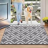 SHACOS Dirt Trapper Door Mat 80x120 cm Non-Slip Indoor Outdoor Grey