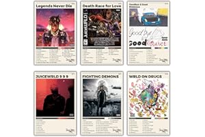 Felhcc Album Cover Posters, Unframed Album Posters with Signature, Music Posters, Album Cover Art Posters, Artist Posters for Living Room, Bedroom, Bathroom, 7.9"x11.8", Set of 6(JW)