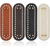 4Pcs Bag Bases for Crochet, Purse Bottoms for Crochet Bags, PU Leather Oval Bag Bottoms with Holes for DIY Knitting, Purse, Handbag, Shoulder Bags Craft Making