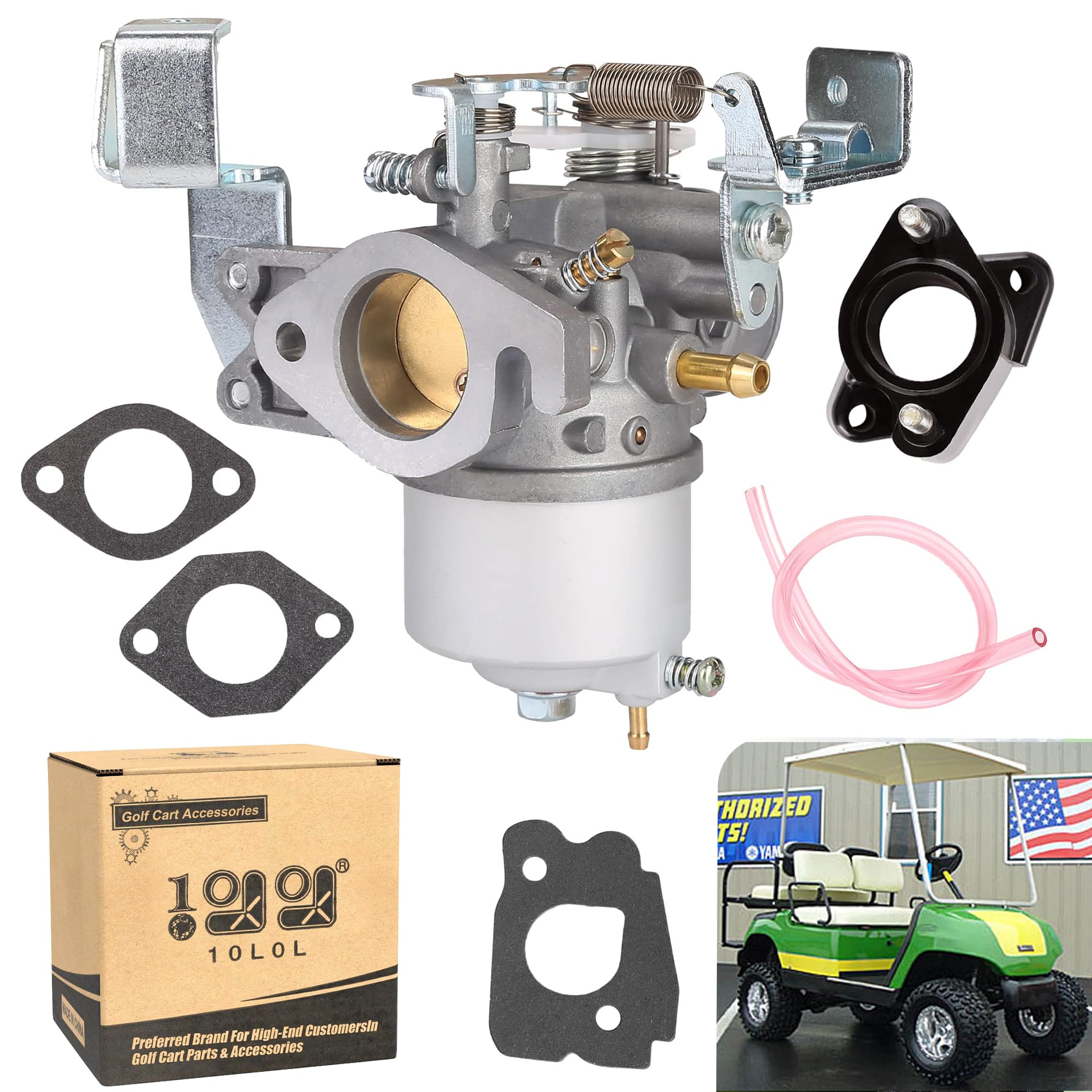 Photo 1 of 10L0L Carburetor for Yamaha G2 G5 G8 G9 G11 1985-1995 4-Cycle/Stroke Gas Golf Cart, Replace OEM J38-14101-00 J38-14101-01 J38-14101-02