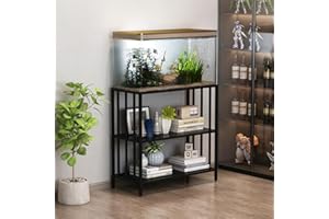 WOULHOMY Fish Tank Stand with Metal Shelves, 40 Gallon Aquarium Stand Heavy Duty Turtle Tank Terrariums Tank Breeder Reptile Tank Stand for Home Office, 36.6” x 18.5” x 29.5” (Black)