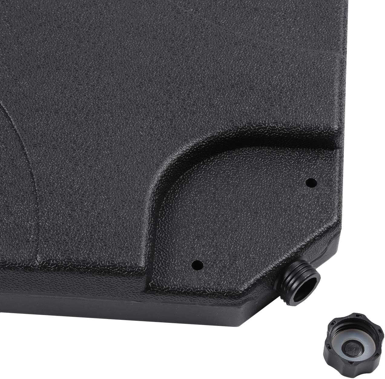 Sunnyglade 4PCS 176LB Square Shaped Water Or Sand Filled Umbrella Base Cantilever Offset Patio Market Umbrella Base Stand with U Locking (Black) : Garden & Outdoor