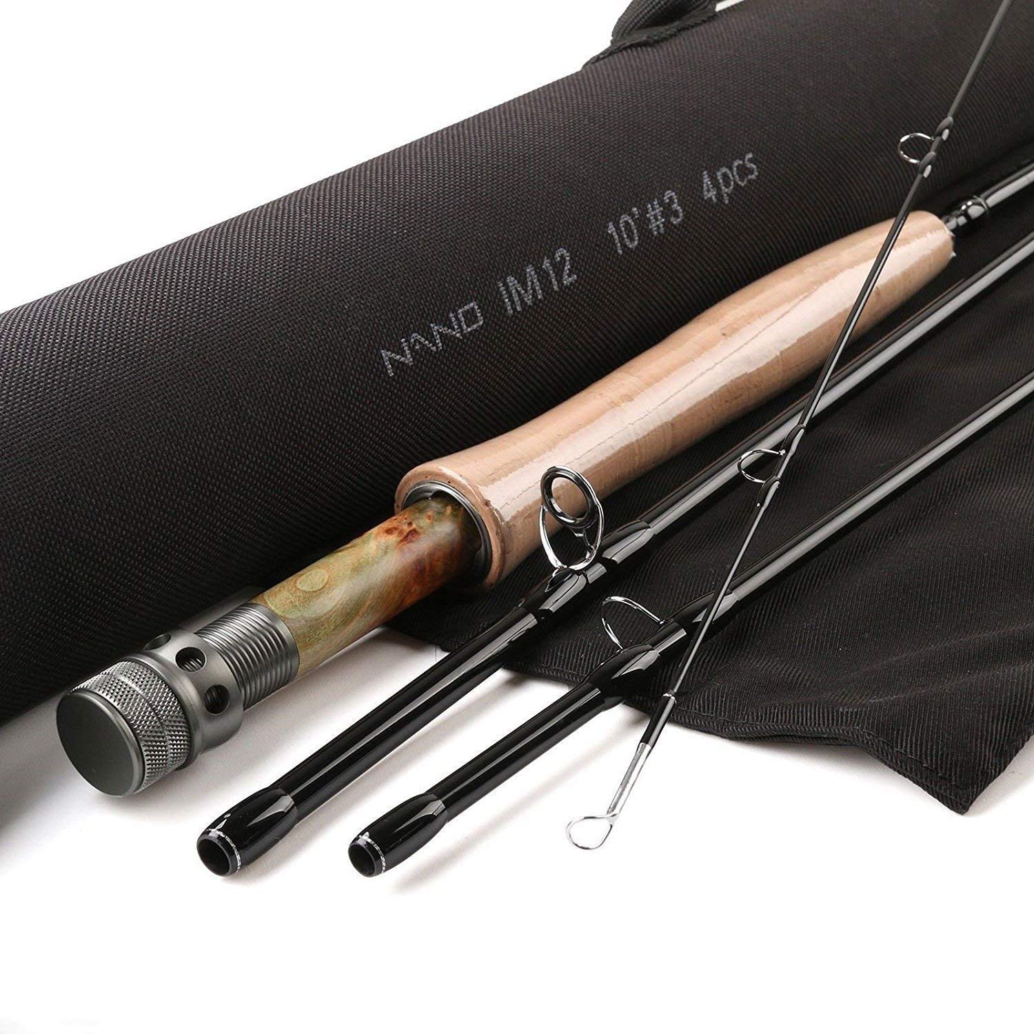 MAXIMUMCATCH Nano Nymph Fly Fishing Rod in 3/4wt: 10ft, IM12 Toray Carbon, Competition Nymph Rod (2wt 10'4pcs)