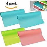 HityTech 4 Pack Refrigerator Mats, EVA Refrigerator Liners Washable Can Be Cut Refrigerator Pads Fridge Mats Drawer Table Placemats/Size 17.7" x 11.8" - Random Colors