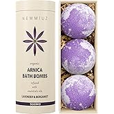Arnica Bubble Bath Bombs Infused Lavender & Bergamot - Essential Luxurious Mega Foaming Bath bombs Additives for Dry Skin Nou