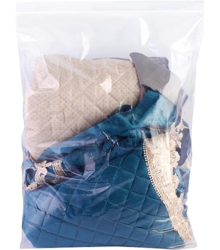 5-Gallon Heavy-Duty Plastic Storage Bags With Zipper, 18x24 Inches, Clear Reclosable Bags - 15 Pack, For Food, Travel, Moving & Organization