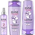 L'Oreal Paris Elvive Hyaluron Plump Hydrating Shampoo & Conditioner 12.6 Fl Oz, Moisture Serum with Hyaluronic Acid for Dehydrated, Dry Hair 4.4 Fl Oz