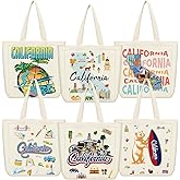 VioraWhite Large Canvas Tote Bags Decorative Themed City Souvenir Gift Bags with Handle Shopping Basket Reusable