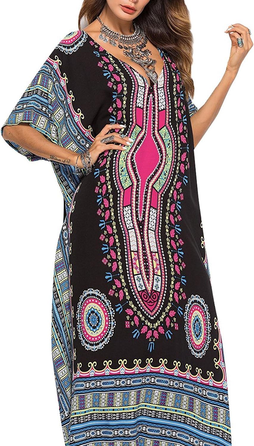 Women's Summer Beach Kaftan Maxi Cover Up Casual Long Dress