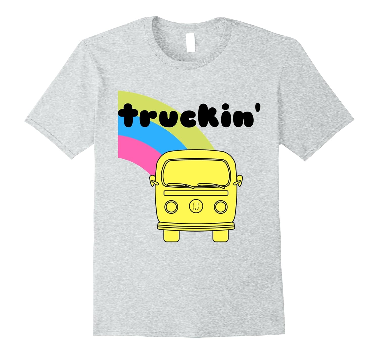 Psychedelic Roadtrip Grateful Truckin Ripple Tshirt-Rose