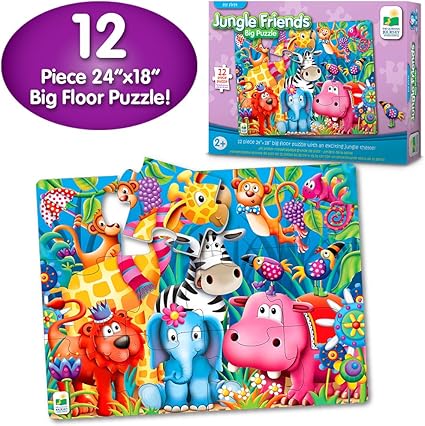 The Learning Journey My First Big Puzzle! Jungle Friends Puzzle (12 Pieces), Multicolor, 24 x 18
