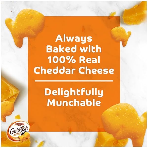 GOLDFISH CHEDDAR CHEESE CRACKERS, BAKED SNACK CRACKERS, 6.6 OZ BAG