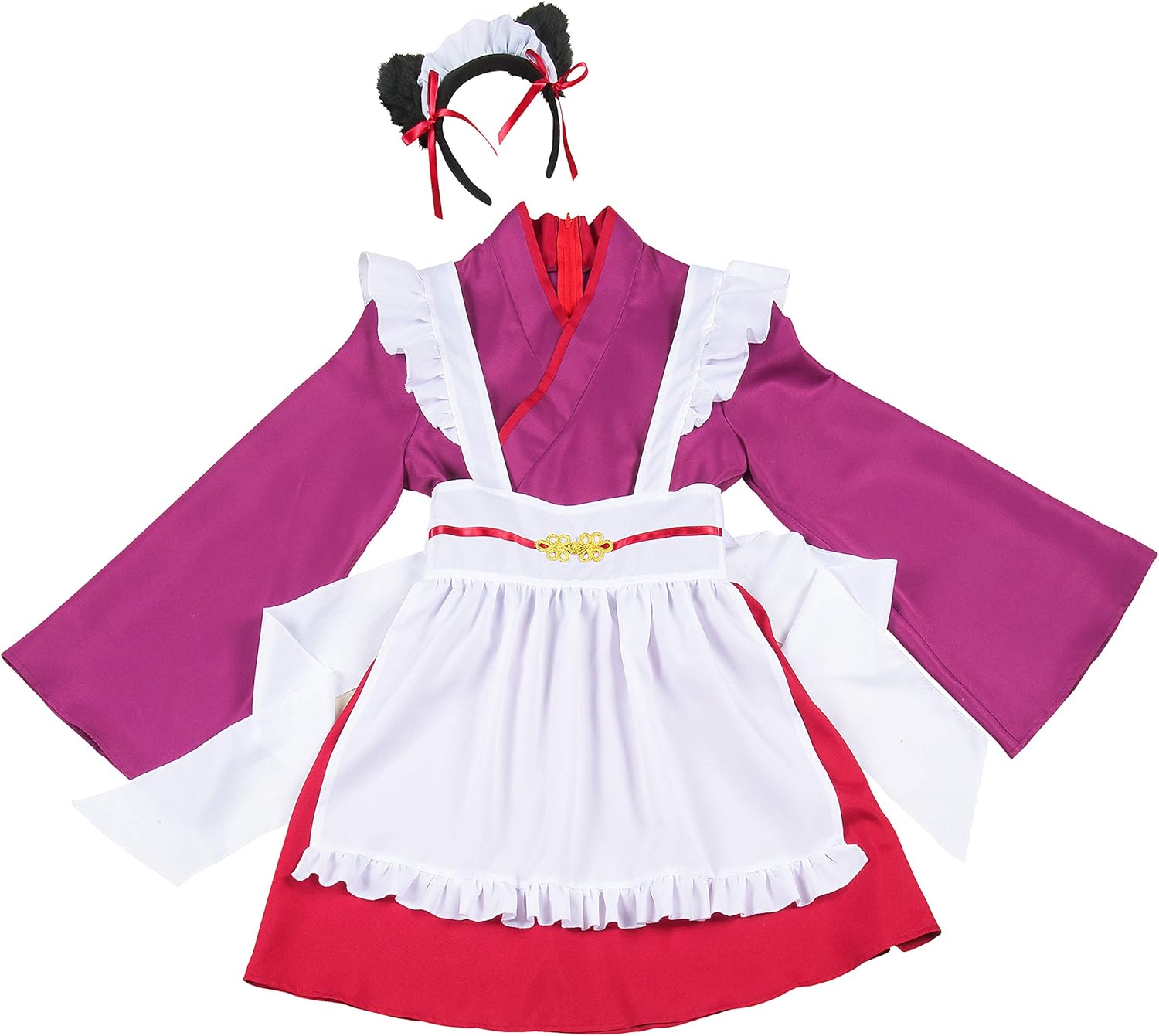 Amazon Co Jp Party City 和風ハロウィン コスプレ 猫 和風メイド レディース 紫 白 赤 おもちゃ