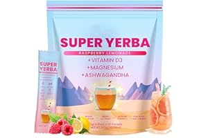 ANWEZEN Super Yerba Mate Instant Powder - Raspberry Lemonade Flavor | Mental Clarity & Digestive Support with Antioxidants - 30 Servings