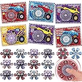 JOICEE 16 Pack Valentines Day Cards with Fidget Spinner Toys,Fingertip Spinner Stress Relief Toys Greeting Cards for Valentines Kids Exchange Gift Party Favors School Classroom Prizes