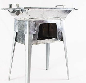 BRASERO 47x35cm altura 60cm, Brasero tradicional de lamina galvanizada