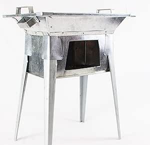 BRASERO 47x35cm altura 60cm, Brasero tradicional de lamina galvanizada