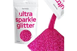 Hemway Premium Ultra Sparkle Glitter Multi Purpose Metallic Flake for Arts Crafts Nails Cosmetics Resin Festival Face Hair - Dark Rose Pink - Microfine (1/256" 0.004" 0.1mm) 100g / 3.5oz