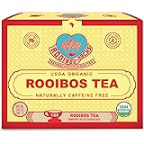 Caffeine Free Organic Red Rooibos Tea Bags 100 - Naturally Sweet Herbal Tea Safe for Children & Pregnant Women - Low Tannin,
