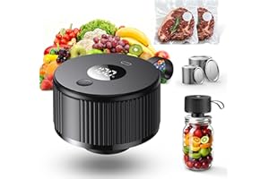 AULETOR Upgraded 3-in-1 Electric Mason Jar Vacuum Sealer Kit for Mason Jars, Food Savers & Containers | Food Preservation System for Kitchen | Ideal for Canning Jams, Pickles, Dry Foods, Grains & Leftovers