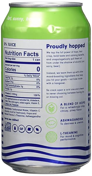 HOP WTR LIME SPARKLING HOP WATER, 12 FZ