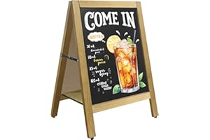 VAIIGO A-Frame Chalkboard Sandwich Sign Board 17"x25" with Shelf & Magnetic Surface, Double-Sided Menu Sign Board Magnetic Bl