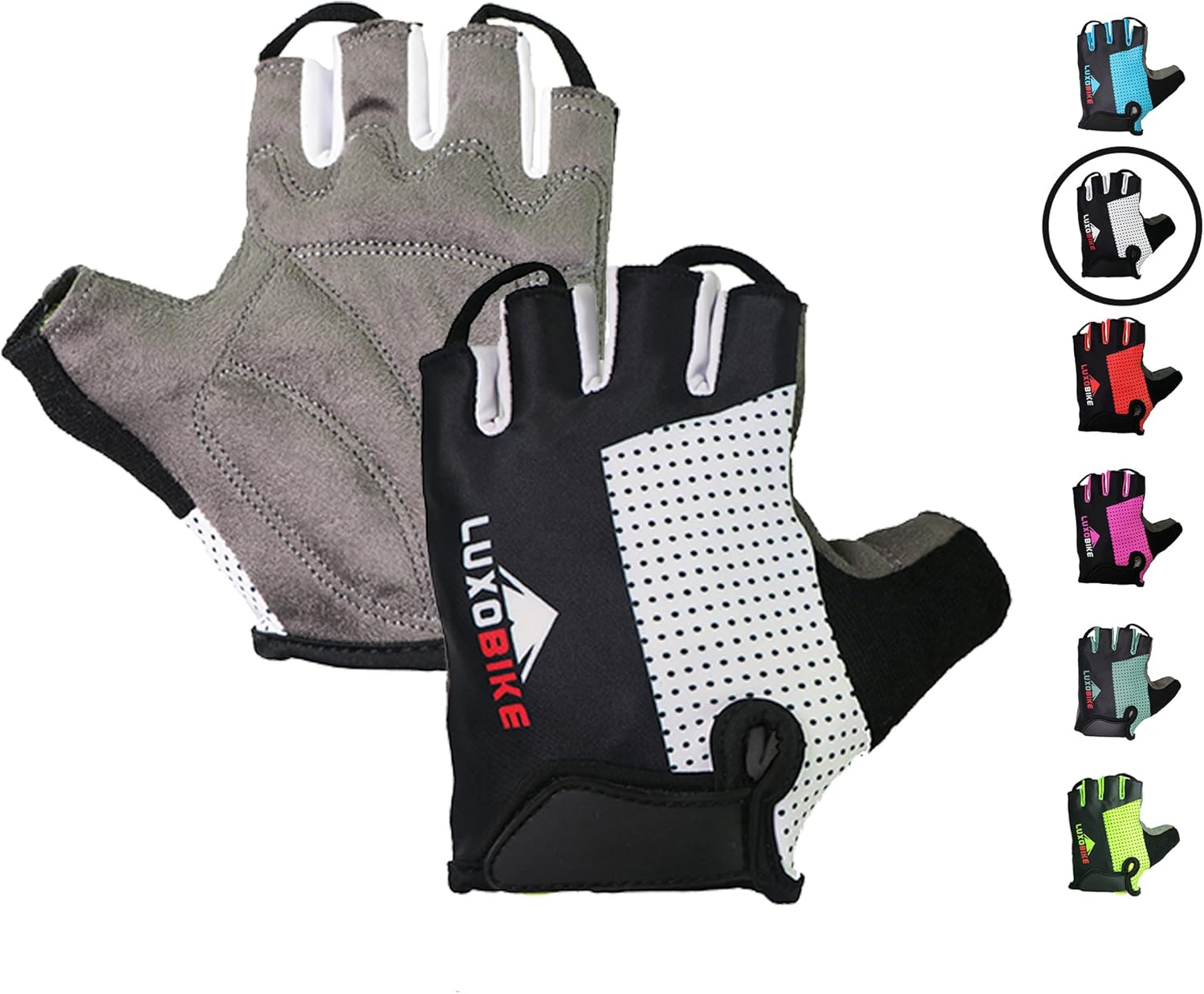 LuxoBike Cycling Gloves Bicycle Gloves Bicycling Gloves Mountain Bike Gloves – Anti Slip Shock Absorbing Padded Breathable Half Finger Short Sports Gloves Accessories for Men/Women: Clothing