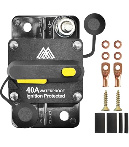 Circuit Breaker With Manual Reset 12V-36V DC Waterproof Surface Mount