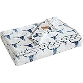 Wrangler - Twin Size Blanket, Super Soft & Reversible Plush Fleece Bedding, Throw Blanket for Couch or Bed (Steer Head Blue)