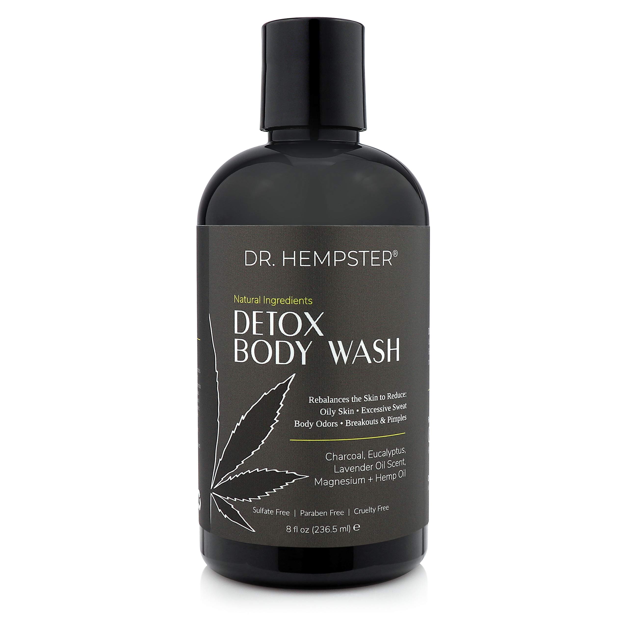 Charcoal Detox Body Wash with Hemp Oil All Natural Bath and Shower 8