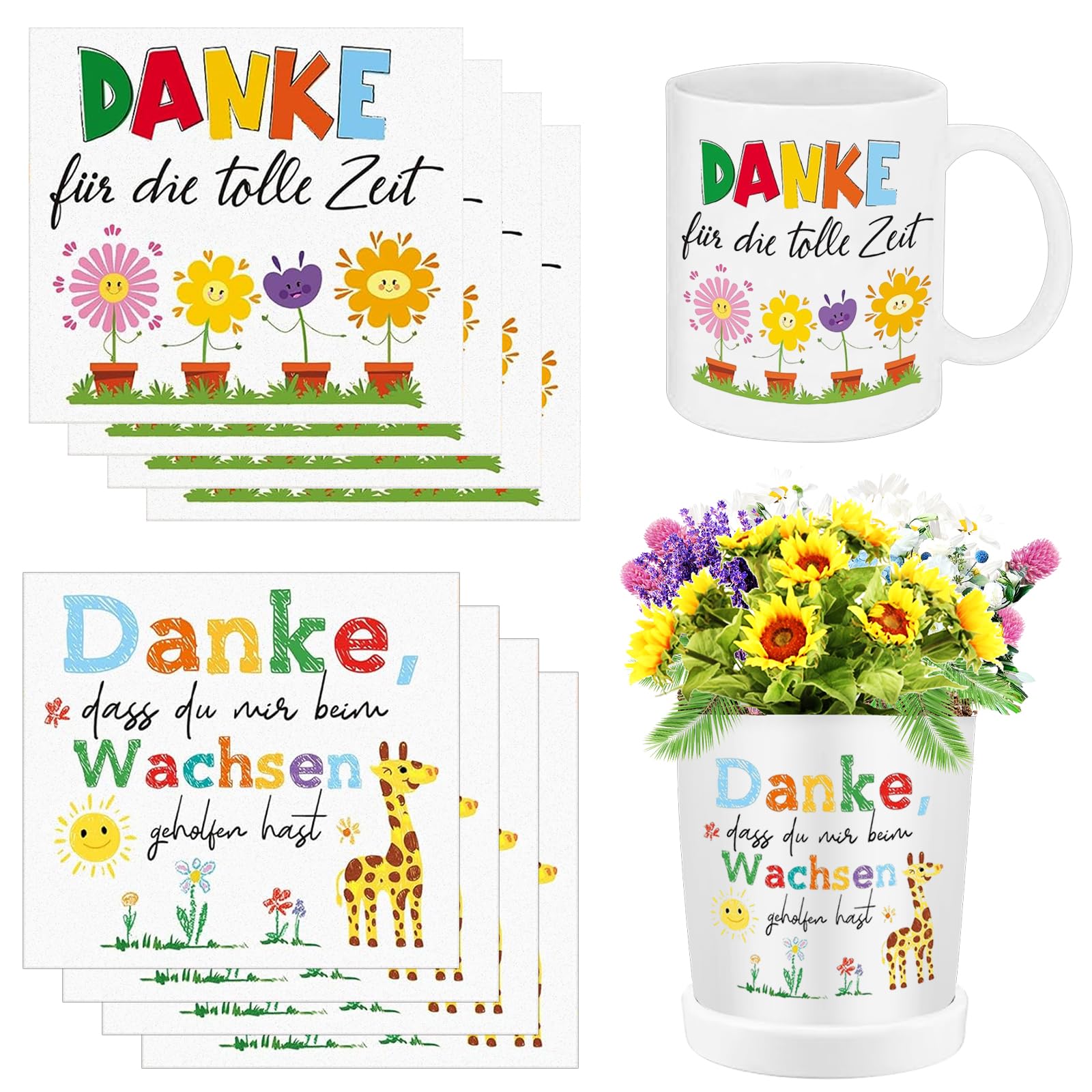 Rigidstone Pack of 8 Stickers for the Flower Pot, Thank You Gifts, Thank You Gifts, Thank You Gift, Leaving Gift for Nursery, Teacher Thank You Stickers,