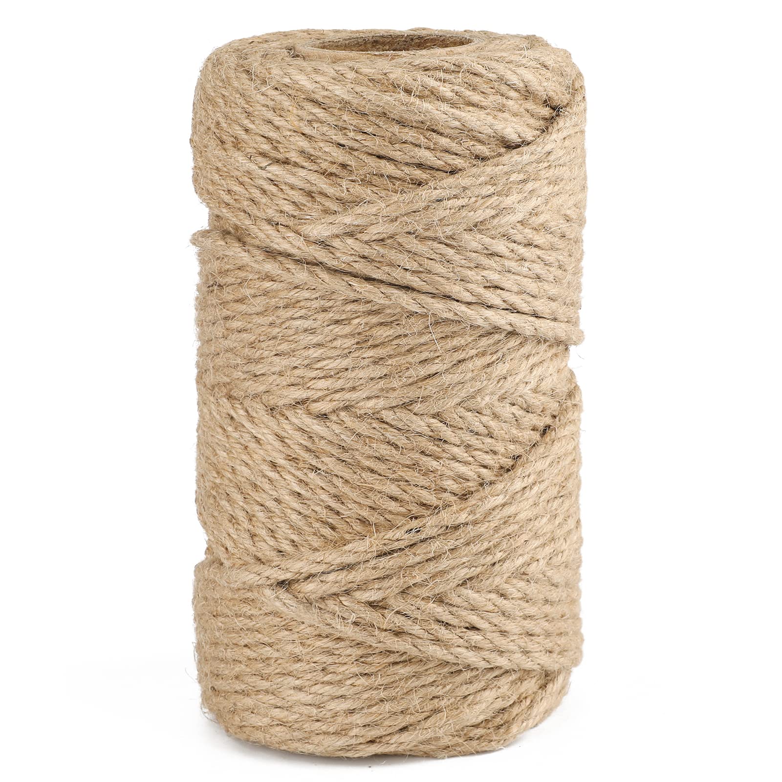 KINGLAKE 6mm Jute Twine 50m Garden Jute Rope Thick String Craft Twine For Packing, Decoration, Garden Bundling, Brown
