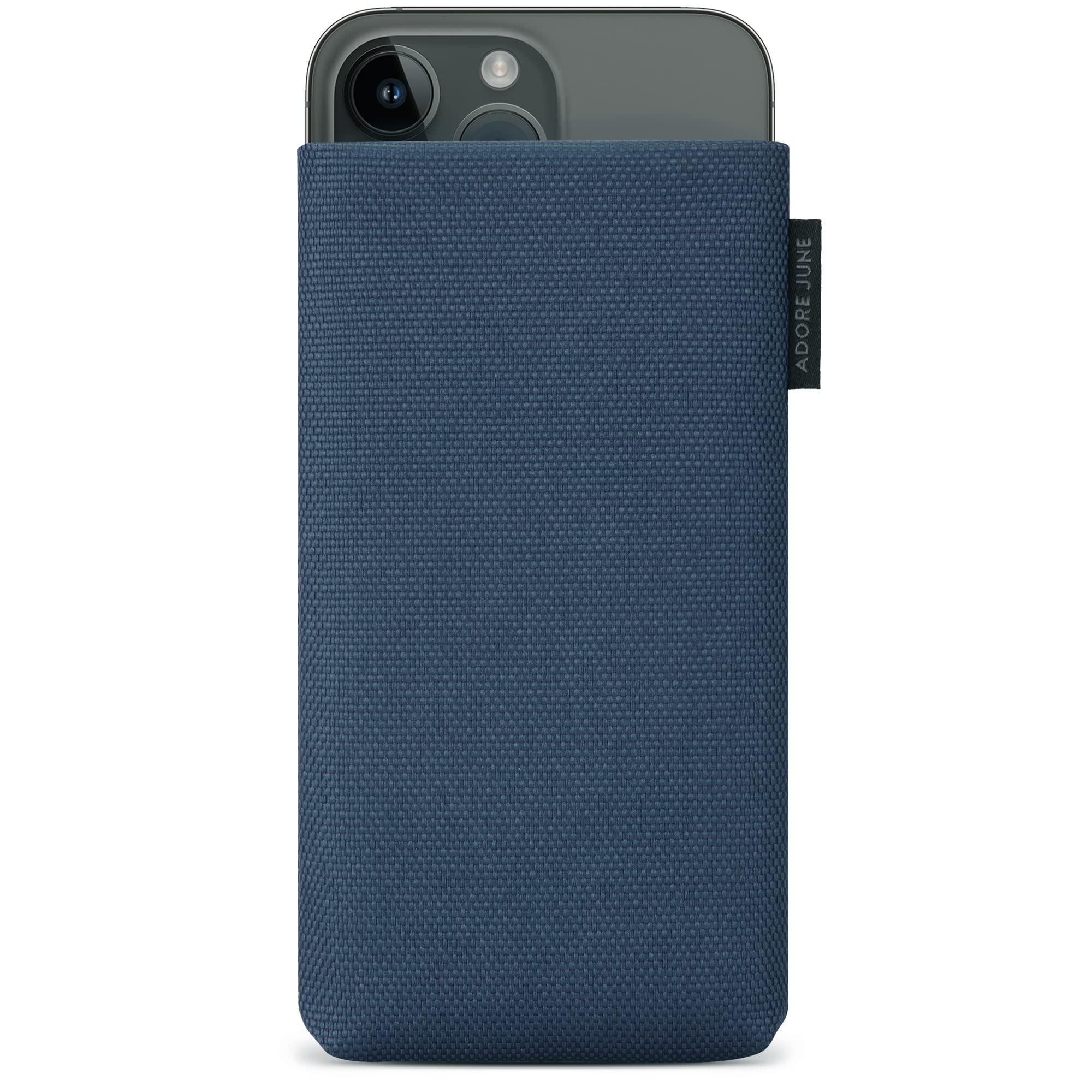 Adore June Mobile Phone Case Classic Recycled Blue Compatible with iPhone 14-15 Plus/iPhone 14-15 Pro Max, Modern Sustainable R-PES Fabrics, Made in Europe