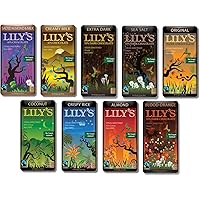 Lily's Chocolate Sampler 9 Pack (1 of each),(Original, Coconut, Crispy Rice,Almond, Creamy Milk,Salted Almond& Milk…