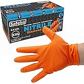SAFEKO Diamond Textured Grip Nitrile Gloves – Heavy Duty, Textured for Enhanced Grip, Disposable, Powder-Free