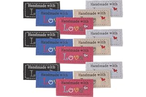 COHEALI Made with Love Sewing Labels: 100pcs Made with Love Clothing Labels Handmade Tags Personalized Sewing Labels for Jeans Bags Shoes Hat Crafts, Knitting, Crochet Projects