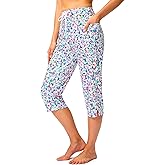 Viodia Women's Swim Capris Pants 18'' Modest Bathing Suit Bottoms Quick Dry Swimsuits Long Board Shorts with Pockets