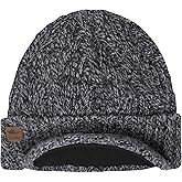 Coal Headwear Yukon Brim Beanie Hat - Bill Visor, Rib Knit, Warm, Hat for Men and Women - Winter Outdoor Casual