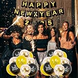XNBTFK New Year 2025 Decorations Set, Black Gold Banner & Balloons view 7