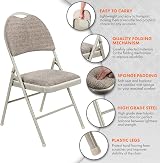 Nyxi Folding Chair Premium Padded Fabric Seat 150kg Load Cream view 3
