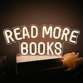 Read More Books Neon Sign Dimmable Book LED Light up Sign for Bedroom Bookstore Reading Room Library Museum Study Room Classroom Wall Decor USB Powered Kids Gifts (15"*6.3")