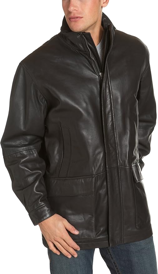Claiborne by John Bartlett Men's New Zealand Lambskin Leather Parka